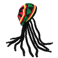 thumbnail image 1 of Gorro de punto estilo jamaicano con rastas de imitación, color rasta colorido, 1 of 1