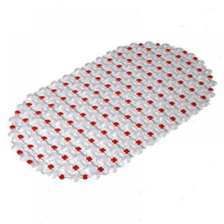 Bath Tub Mat, Medium Size 26 x 15 Inches Non-Slip Shower Mats with Suction Cups and Drain Holes, Bathtub Mats Bathroom Mats (Red)
