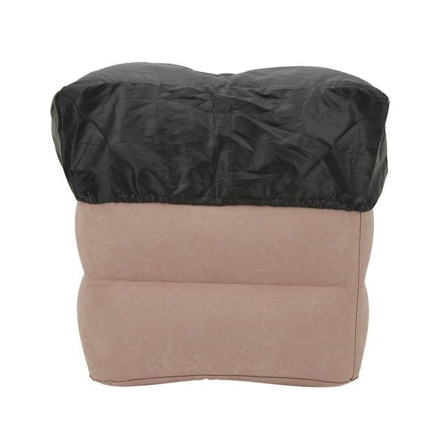 Reposapiés inflable lavable, ligero y portátil, para niños y adultos, ideal para viajes en avión, color gris oscuro.