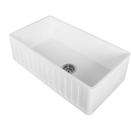 VIGO 33” Matte Stone Farmhouse Kitchen Sink