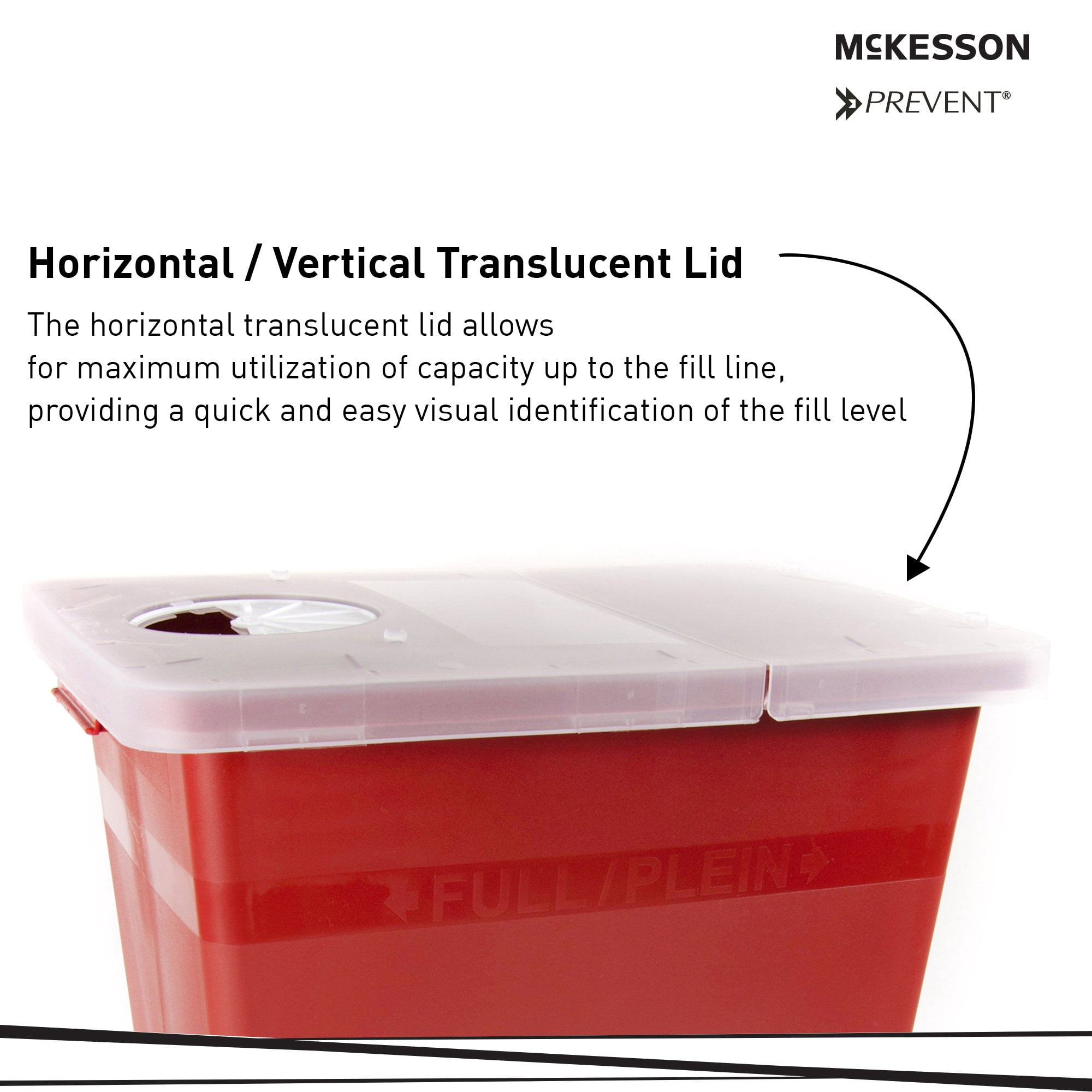 McKesson Prevent Sharps Container, Biohazard, Locking Lid - Red, 8 gal, 1 Ct