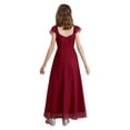 thumbnail image 4 of inhzoy Chiffon Jr Bridesmaid Dresses Square Neck Flower Girl Dress for Wedding A Line Girls Formal Dress Burgundy 10, 4 of 7