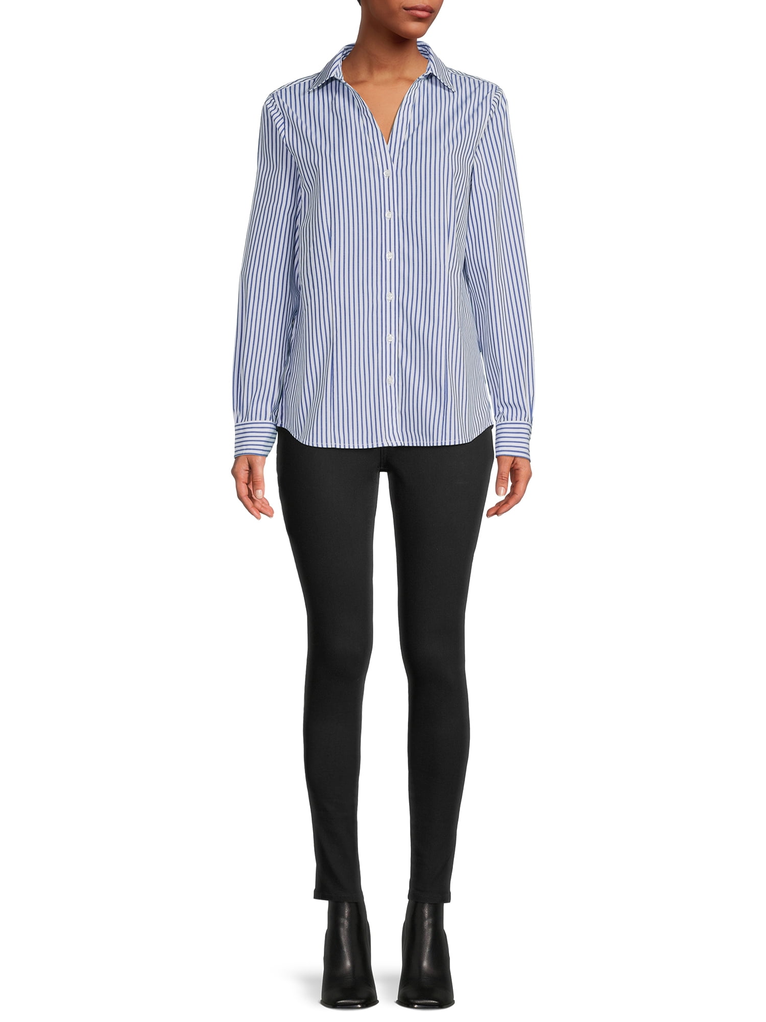 Blu White Blu Women's Striped Button-Front Shirt