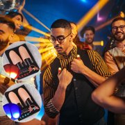 BGZLEU Magic Red Light up,Thumb Tips Finger Magic,Party Magic Tricks,Tricks Fake Finger with LED Light for Magic for Party Props Accessories (2 Pairs)