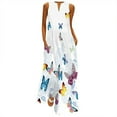 thumbnail image 1 of PENGXIANG Jupe Noire Robe Imprimée Sans Manches Col en V Ourlet Fendu Kaftan Ample Longue Robe, 1 of 6