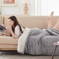 thumbnail image 6 of ThermaSnug Flannel to Sherpa Electric Heated Blanket Twin Size, Super Cozy Soft Heating Electric Blanket for Bed with 10 Heating Levels and Auto Shut-Off, Light Grey, 62"x84", 6 of 7