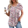 thumbnail image 2 of KISSMODA Womens Short Sleeve Shirts Floral Summer Tops Ladies Tunic Tops Loose Fit Tunics, 2 of 5