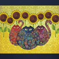 thumbnail image 3 of CafePress - Cats And Sunflowers T Shirt - Women's Traditional Fit Dark T-Shirt, 3 of 4