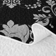 thumbnail image 5 of Homewish Spooky Halloween Skull Twin Quilt Set,Barque Damask Twin Coverlet Set,Black Gray,2-Piece, 5 of 7