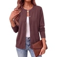 thumbnail image 2 of Fantaslook Crew Neck Knit Cardigan Sweaters for Women Button Front Sweater Tops Business Casual Fall Outfits, 2 of 10