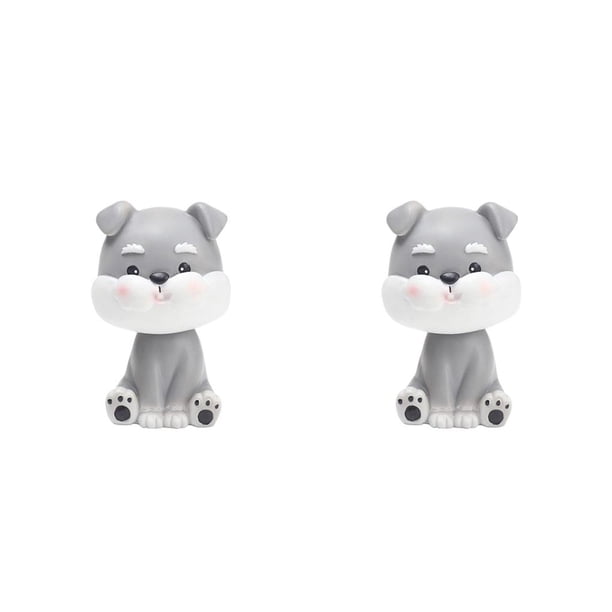 Bewildely Dibujos animados lindo perro coche sacudiendo la cabeza muñeca Bulldog coche salpicadero Decoración schnauzer 2Conjunto