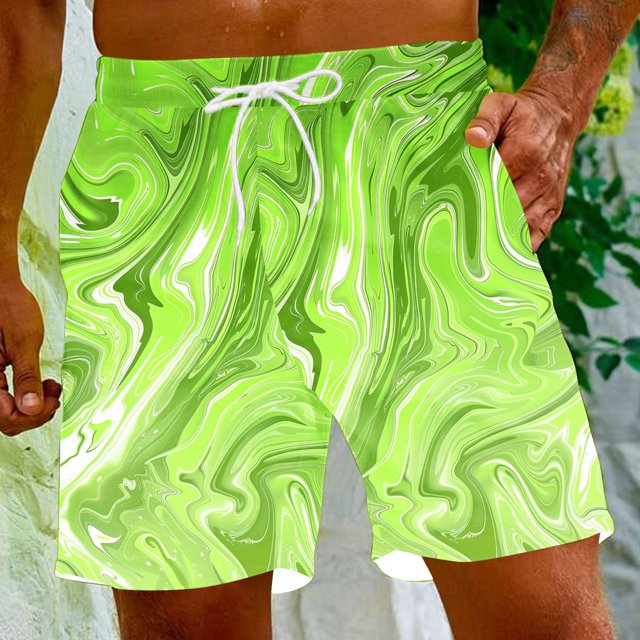 Puntoco Pantalones Cortos De Playa Para Hombre Pantalones Cortos Estampados Con Bolsillo Con Cordón Naranja L, Pantalones Cortos Hombre