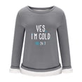 thumbnail image 5 of Women's Crewneck Sweatshirt Warm Lined Sweatshirts Long Sleeve Underwear Winter Fleece Pullover Solid Color Warm Sweater With Sleeves Turned Over Top Sweater Underwear Winter Fleece Sweatshirt, 5 of 5
