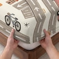 thumbnail image 3 of Twin Sze Fitted Sheet Set - Cars Buses 2 Piece Bedding Sets 16" Deep Pocket Fitted Sheet with 1 Pillowcase, Cartoon Grey City Street Map Traffic Educational Brushed Microfiber Hotel Luxury Bed Sheets, 3 of 9