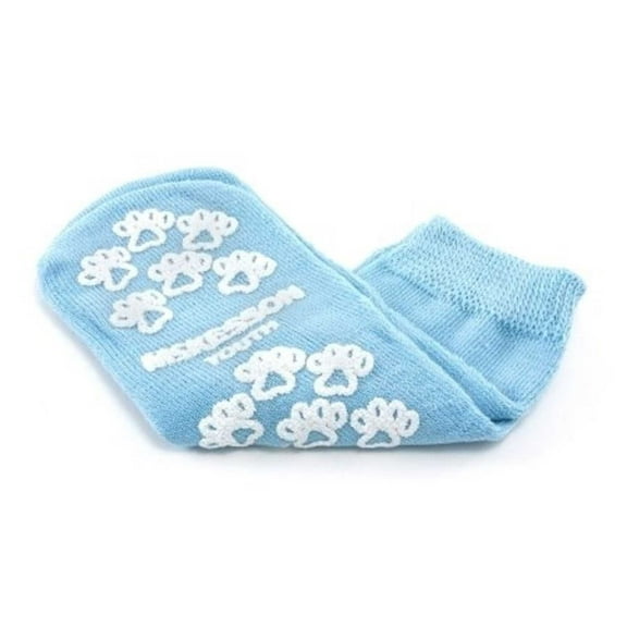 McKesson Terries Slipper Socks Youth Light Blue Above the Ankle 1 Pair