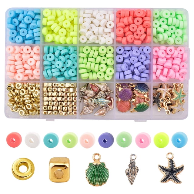 Juego de arcilla polimérica Gloria para mujeres y niñas accesorios para joyas 600 piezas 10 colores Colgante de joyería