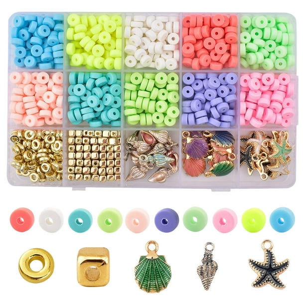 Kit de perles en argile polymère avec perles d'argile entretoise