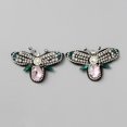 thumbnail image 1 of Felt Clothing Patches Sew on Patches Beading Appliques with Rhinestone Bees Light Rose 44x69x8mm, 1 of 2