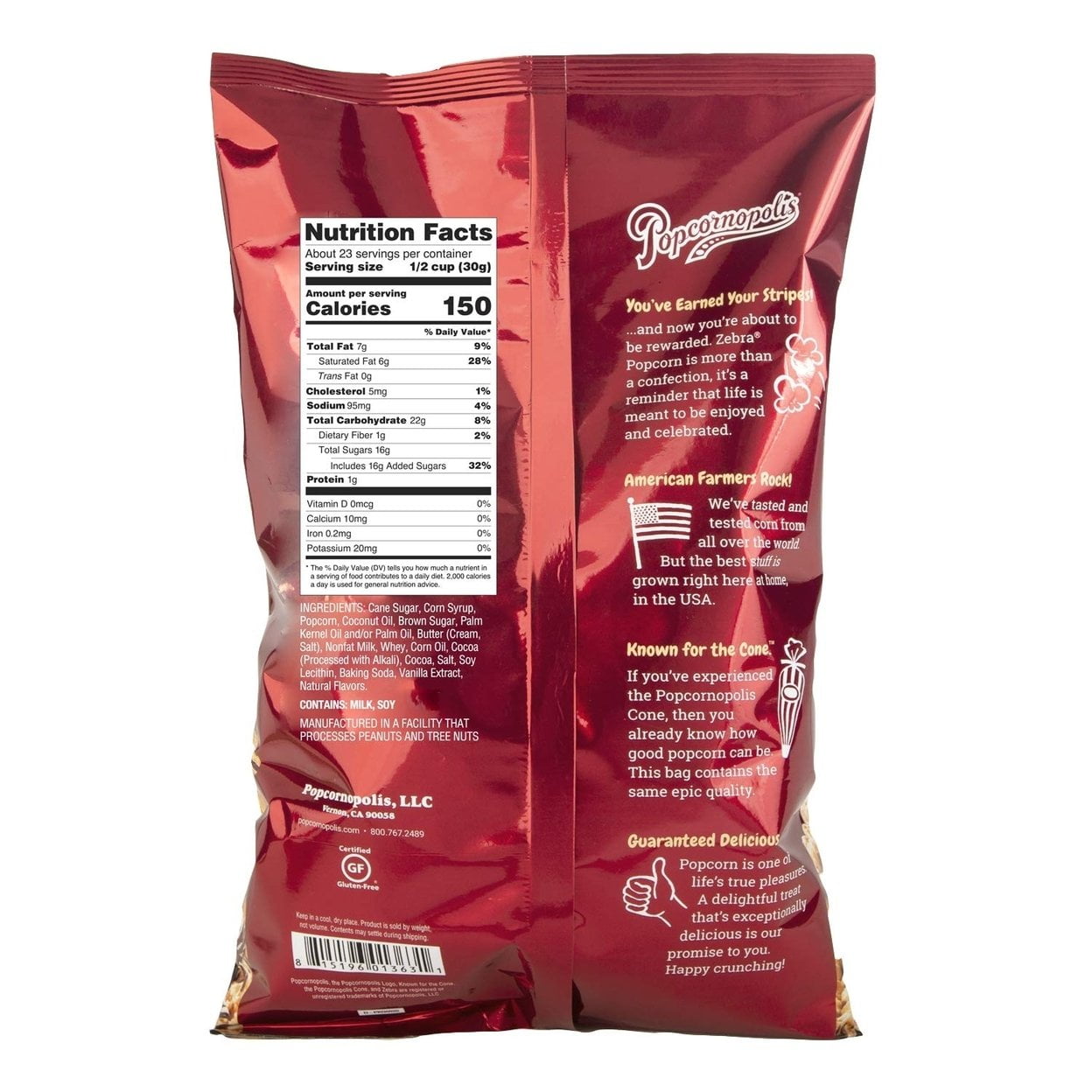 Popcornopolis Zebra Popcorn 24 Ounce