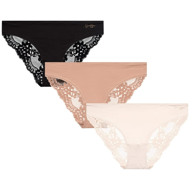 Pack de 3 Braguitas Bikini de Encaje Jessica Simpson, Talla Grande