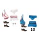 thumbnail image 1 of ropa femenina es de porristas blancos con '' Hugo Conjunto de uniformes de porristas, 1 of 10
