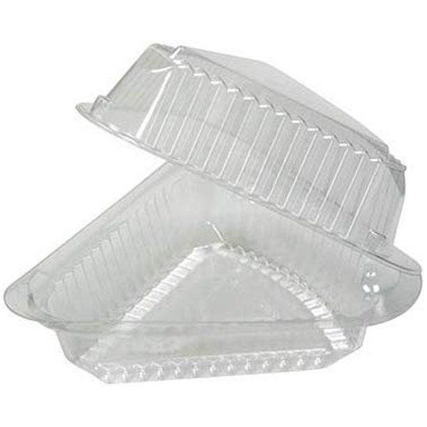 Pactiv CI89019 Disposable Clear Hinged Plastic PieWedge Container 5.4