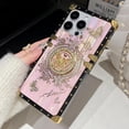 thumbnail image 6 of Glitter Kickstand Case for iPhone 16e, Cute Luxury Bling Sparkly Diamond Butterfly Ring Stand Elegant Floral TPU Bumper Shockproof Women Girls Protective Case for iPhone 16e 6.1" 2025 (Pink), 6 of 15
