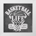 thumbnail image 1 of Longfellow Designs 20x20 White Modern Wood Framed Museum Art Print Titled - Basketball Life, 1 of 4