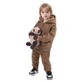 thumbnail image 5 of Coerni Boys Girls Zip Up Hoodie Sweatsuit Set Toddler Baby Solid Fleece Sweatshirt Outfits Kids Trendy Warm Outerwear with Pockets, 5 of 9