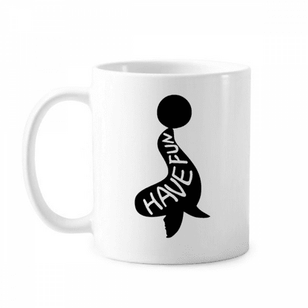 

Black Seal Animal Outline Natural Mug Pottery Cerac Coffee Porcelain Cup Tableware