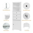thumbnail image 6 of Bellemave Triangle Tall Storage Cabinet with Adjustable Shelves and 3 Drawers Corner Bathroom Cabinet Freestanding Wooden Cabinet Storage Organizer Floor Cabinet, White, 6 of 12