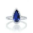 thumbnail image 2 of 1.5 Carat Classic Pear Cut Sapphire With Diamond Engagement Ring in 14k White Gold Sapphire and diamond engagement ring, 2 of 2