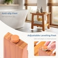 thumbnail image 4 of Gianna 14" Teak Shower Bench, Bathroom Spa Stool for Small Bathrooms Tub Outdoor Use, Non-Slip Adjustable Seat for Seniors, 4 of 7