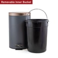 thumbnail image 3 of Elama 5 Liter Stylish Grey and Copper Soft Pedal Office, Kitchen and Bathroom Trash Bin, 3 of 5