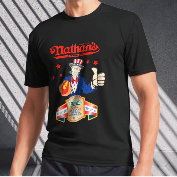 Joey Chestnut Nathans Hot Dog Eating Logo Men's T-Shirt Funny Size S to 5XL