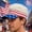 White, variant on 4th of July American Flag Visor Hats, Stars and Stripes Patriotic Sun Hats with Pompom, Adjustable USA Independence Day Caps for Men Women Parades