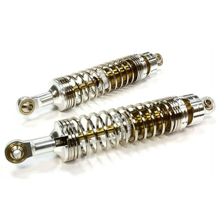 Integy RC Toy Model Hop-ups C25945SILVER Off-Road Shock for 1/10 Scale with 2 Stage Progressive Square Spring (L=90mm)