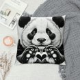 thumbnail image 2 of Orinice Love Heart Panda Graphic Decorative Pillow Cover for Home Couch Living Room Bed Sofa 18x18in, 2 of 5