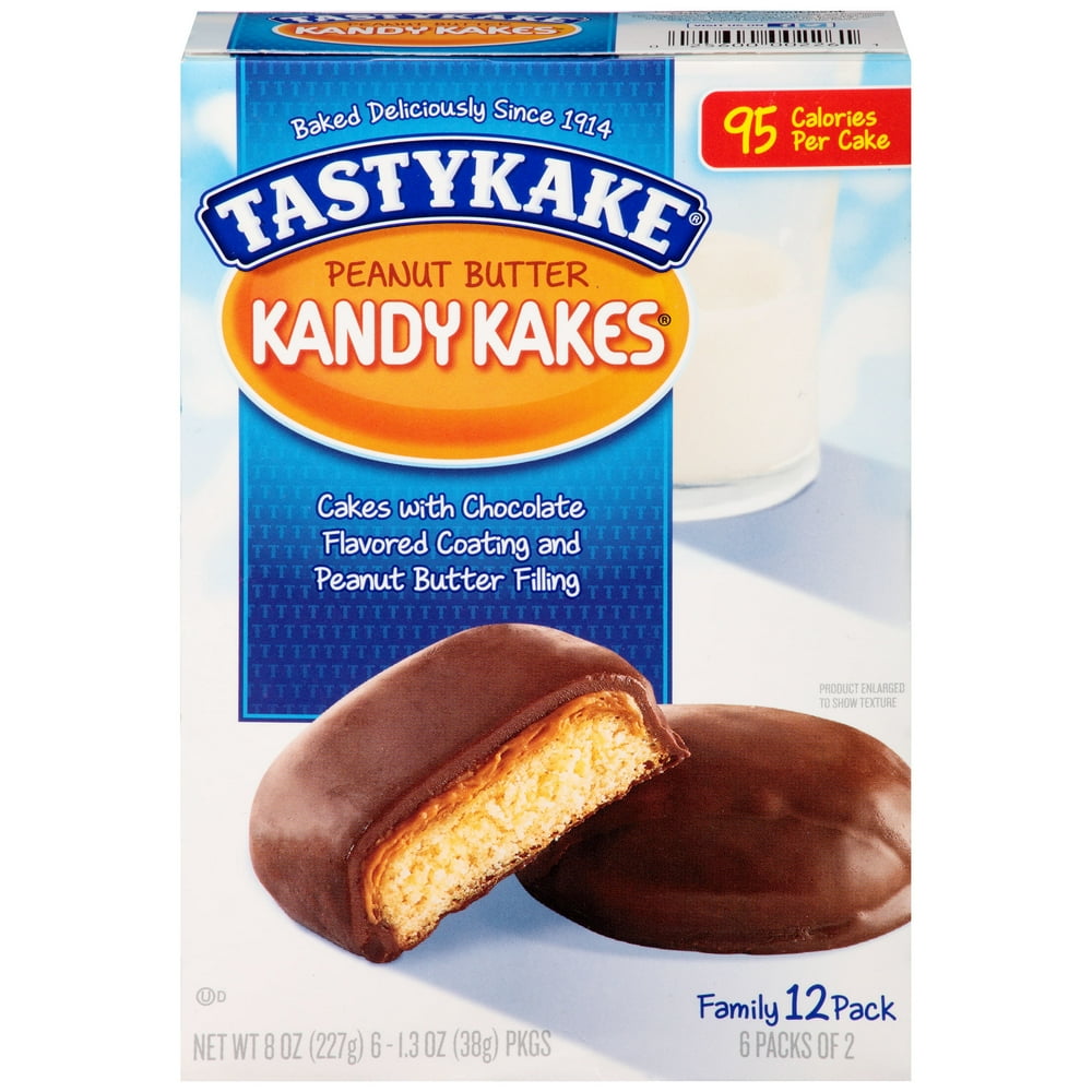 Tastykake Peanut Butter Kandy Kakes, 12 Count, 6 Packs of 2 Peanut
