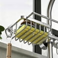 thumbnail image 4 of BZPIZ Kitchen Sink Faucet Organizer, Double Side Sponge Holder Over Faucet with Hook & Dishcloth Rod for Home Kitchen Bathroom Silver, 4 of 6