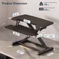 thumbnail image 3 of FitStand Home Office Height Adjustable Standing Desk Converter Black 32" U-Shape with Keyboard Tray, 3 of 7