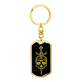 thumbnail image 4 of Calavera Mexican Sugar Skull 79 Stainless Steel or 18k Gold Premium Swivel Dog Tag Keychain, 4 of 16