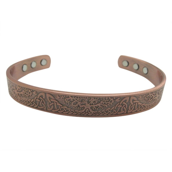 Men's 8 Inch Solid Copper Magnetic Cuff Bracelet CBM358 - 3/8 of an inch wide.