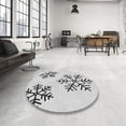 thumbnail image 4 of Ahgly Company Machine Washable Indoor Round Transitional White Smoke Area Rugs, 7' Round, 4 of 7