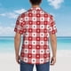 thumbnail image 4 of Fotbe Red Plaid Daisy Camisa Hawaiana para Hombre Unisex – Camisa Casual de Verano con Botones de Manga Corta de Algodón y Lino,Medium, 4 of 7