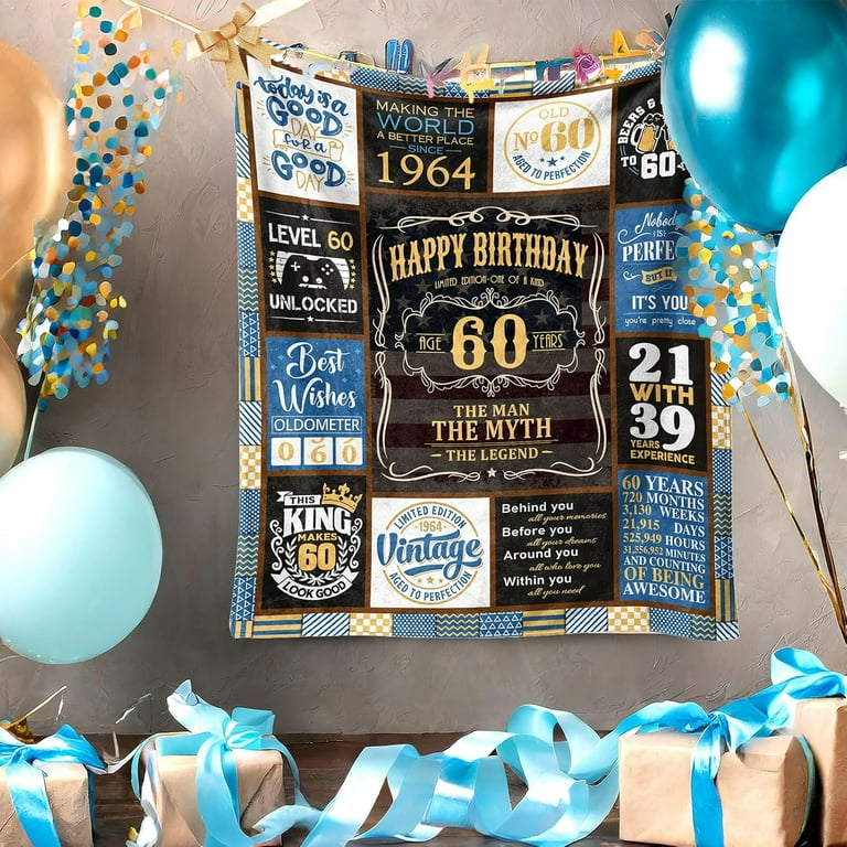 60th Birthday Gifts for Women Men, 60 Year Old Birthday Gift for Mom Dad, Happy 60th Birthday Decorations for Woman Man, 60th Birthday Gift Ideas,