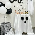 thumbnail image 4 of Halloween Ghost Tablecloth White And Black Ghostly Tablecloth Fun And Spooky Dining Table Accessory for Parties Candy Buffet Photo Backdrops, 4 of 7