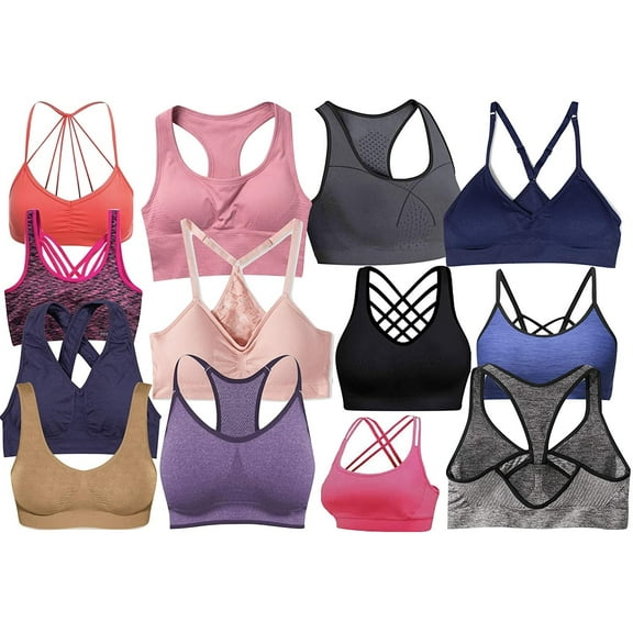 ToBeInStyle Pack of 6 Mystery Women Lounging Seamless Sports Bras - One Size