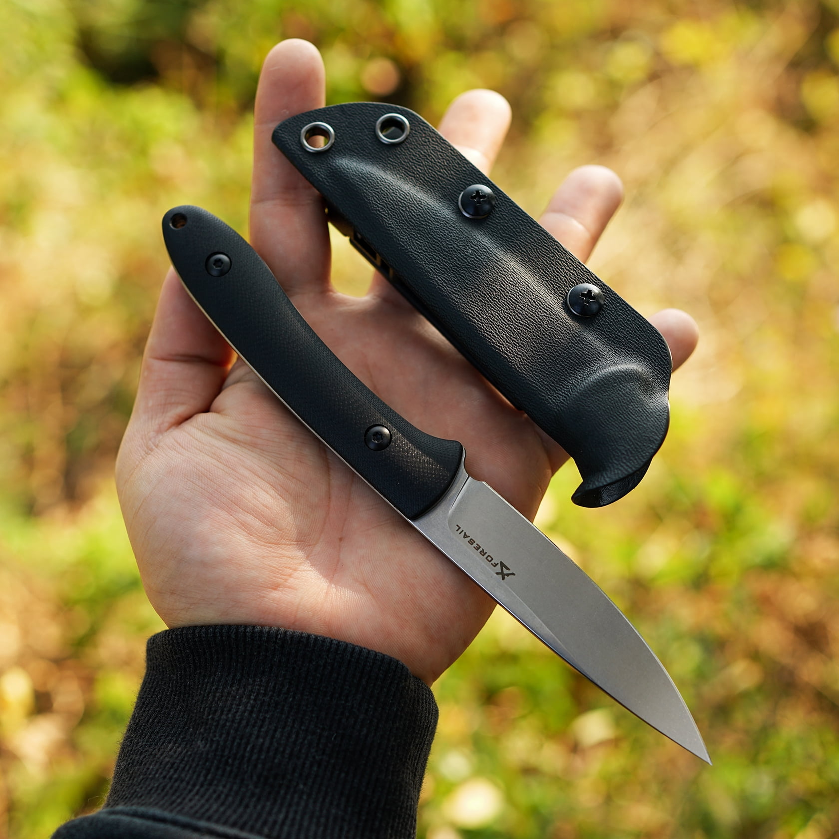 Small Fixed Blade Knife,3.27in DC53 Steel Blade and G10 Handle,with Kydex Sheath,Fixed EDC Tactical Knife for Men Women,Outdoor Hiking Camping Knives