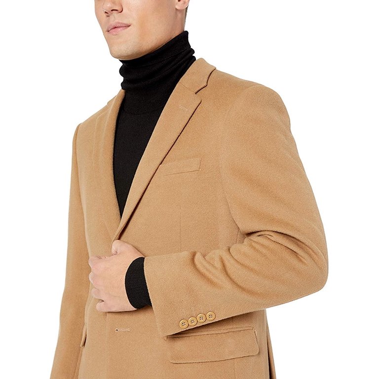 Prontomoda Men's 2 Button Luxury Wool Cashmere Sport Coat - Camel - 38R